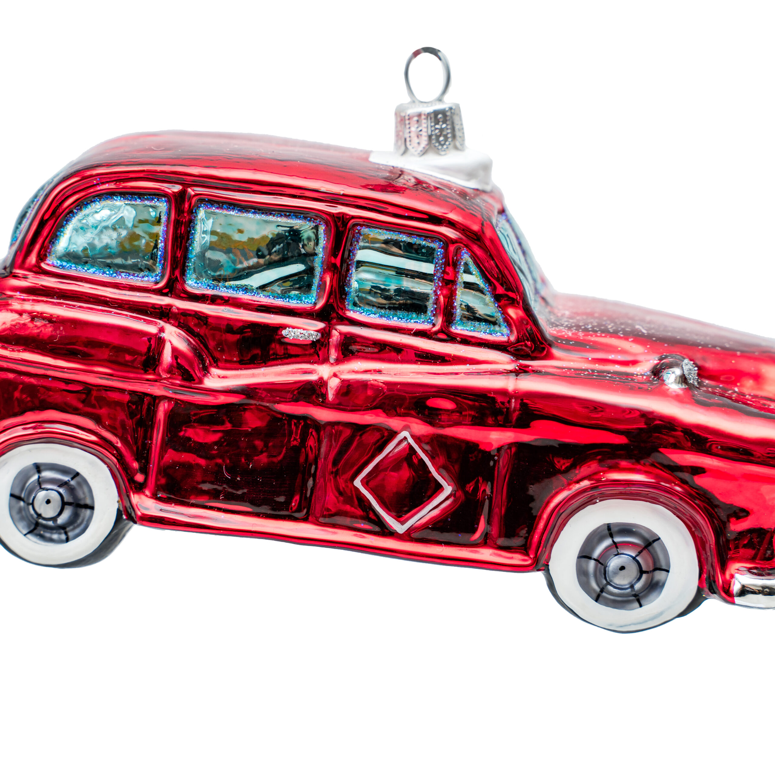 Ręcznie malowana bombka – Samochód Taxi Black Cab – Luxorna