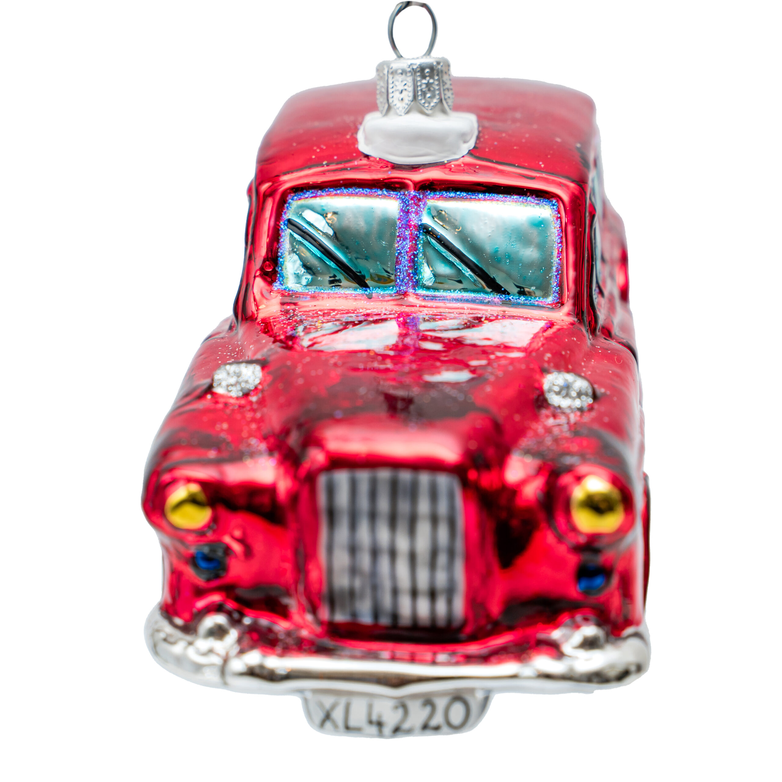 Ręcznie malowana bombka – Samochód Taxi Black Cab – Luxorna