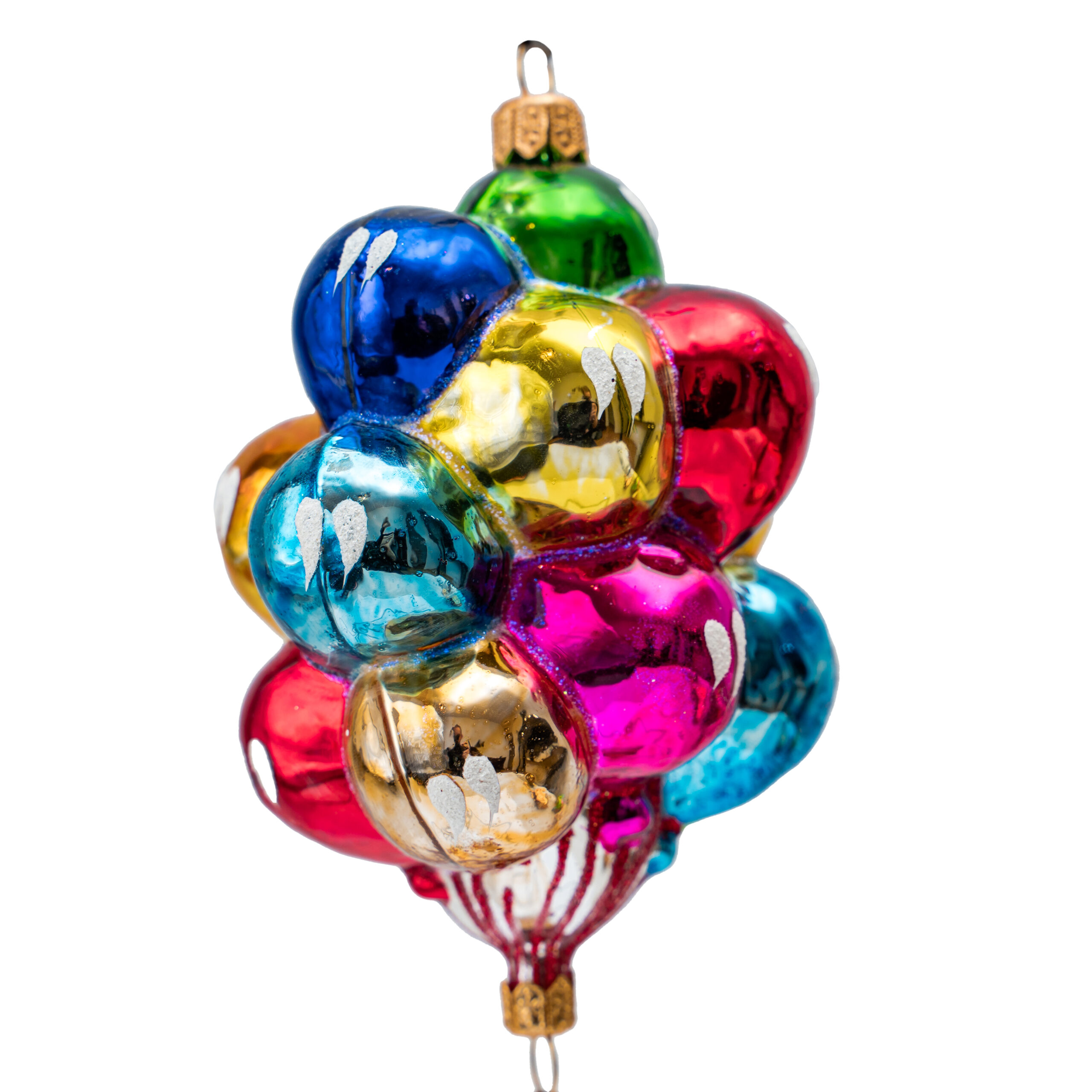 Ręcznie malowana bombka – Mikołaj z balonikami – Luxorna