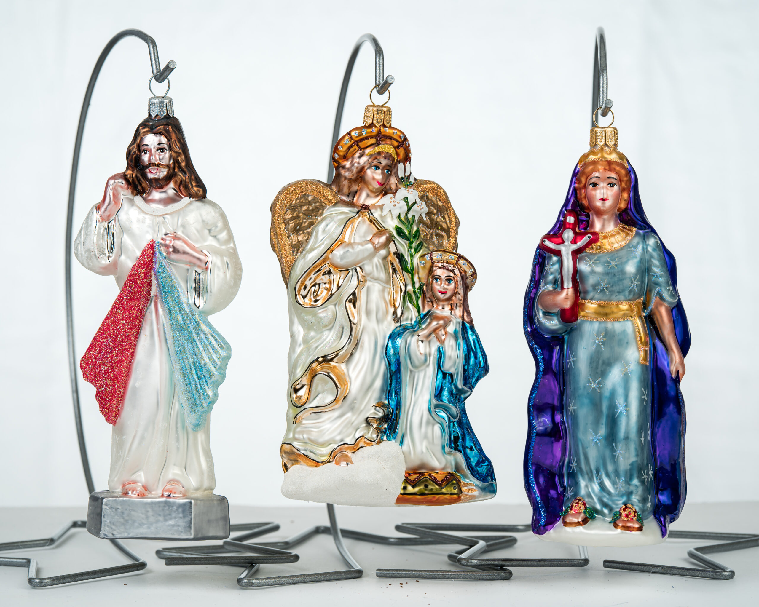 Bombka Jezus Miłosierny – ręcznie wykonana ozdoba ze szkła – Luxorna