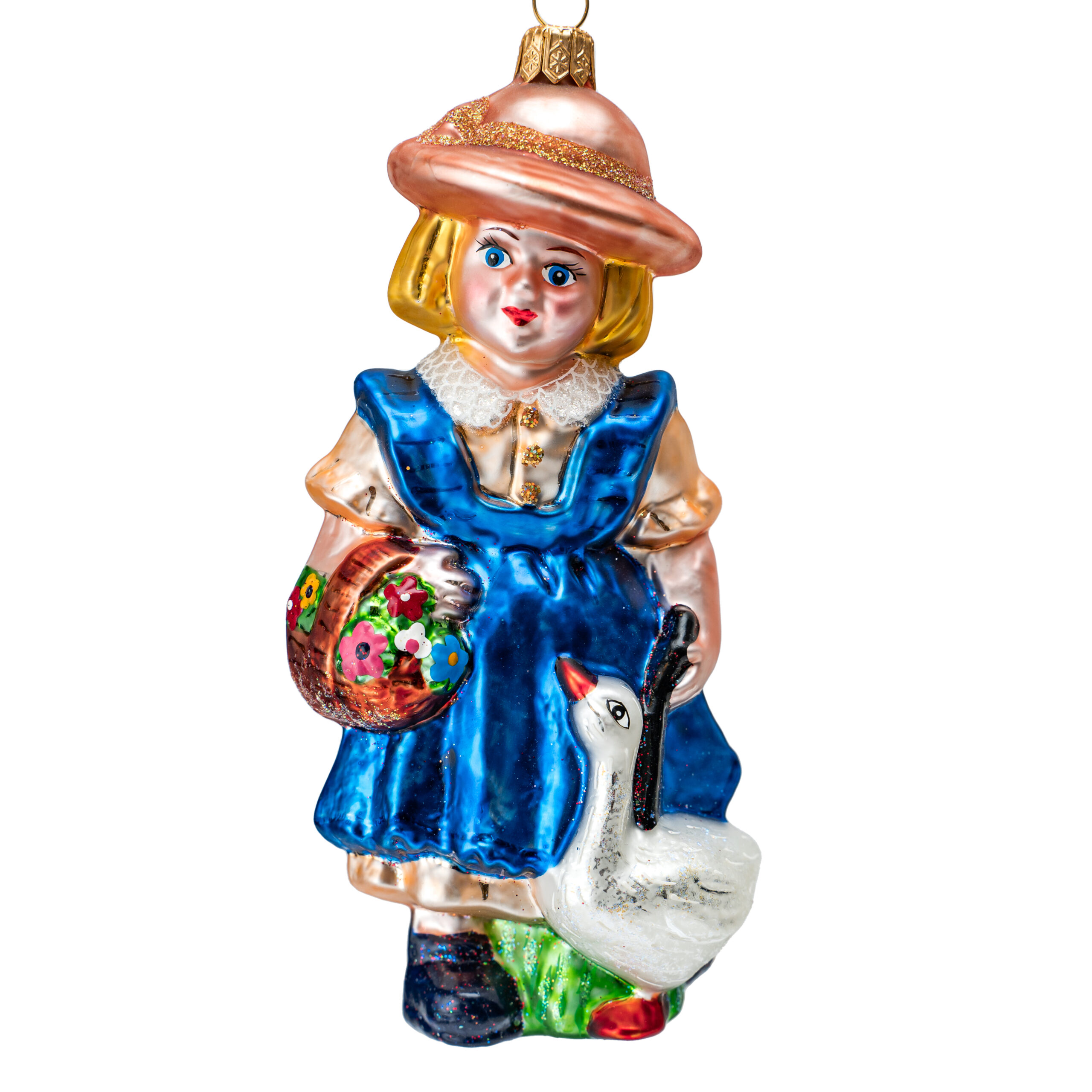 Ręcznie wykonana bombka – Dziewczynka Gęsiarka 2 – Luxorna – kolekcja Postacie