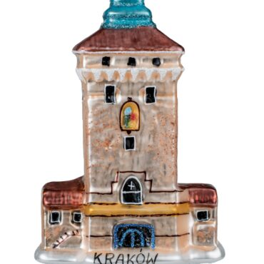 Szklana bombka „Kraków – Brama Floriańska” – ręcznie malowana ozdoba Luxorna inspirowana zabytkiem Krakowa