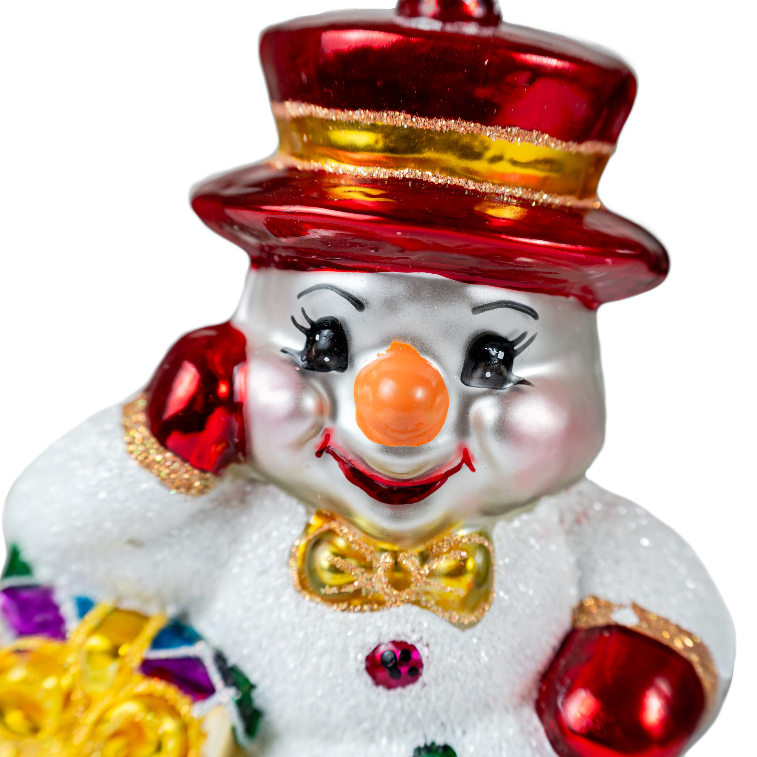 Bombka Bałwanek podparty z paczką - obrazek 3