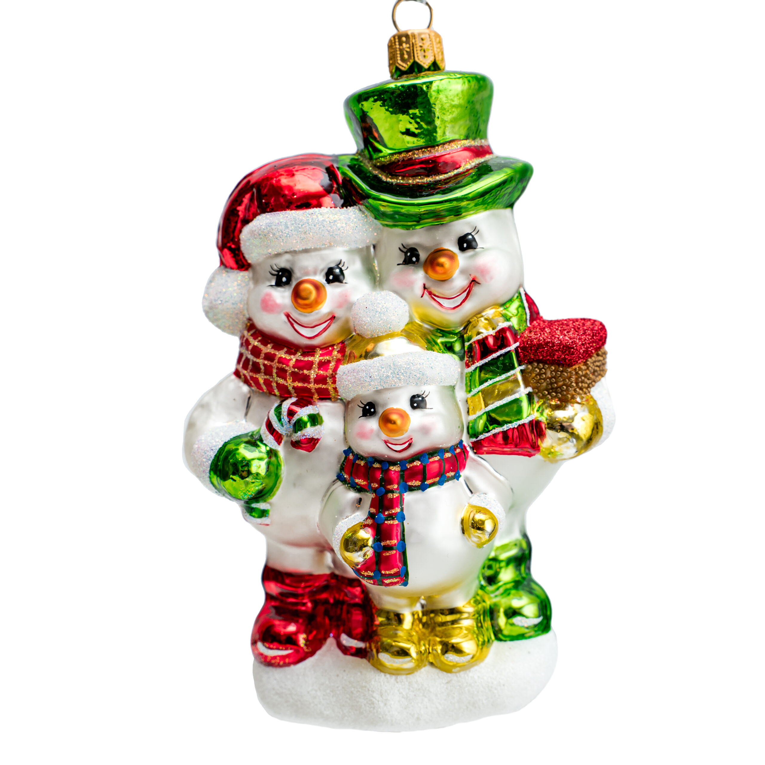 Ręcznie malowana bombka – Bałwankowa rodzinka 2 – Luxorna