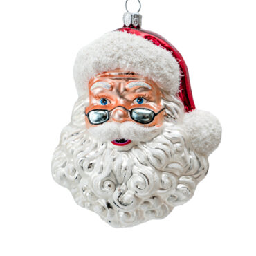 Ręcznie malowana bombka – Mikołaj w okularach – Luxorna