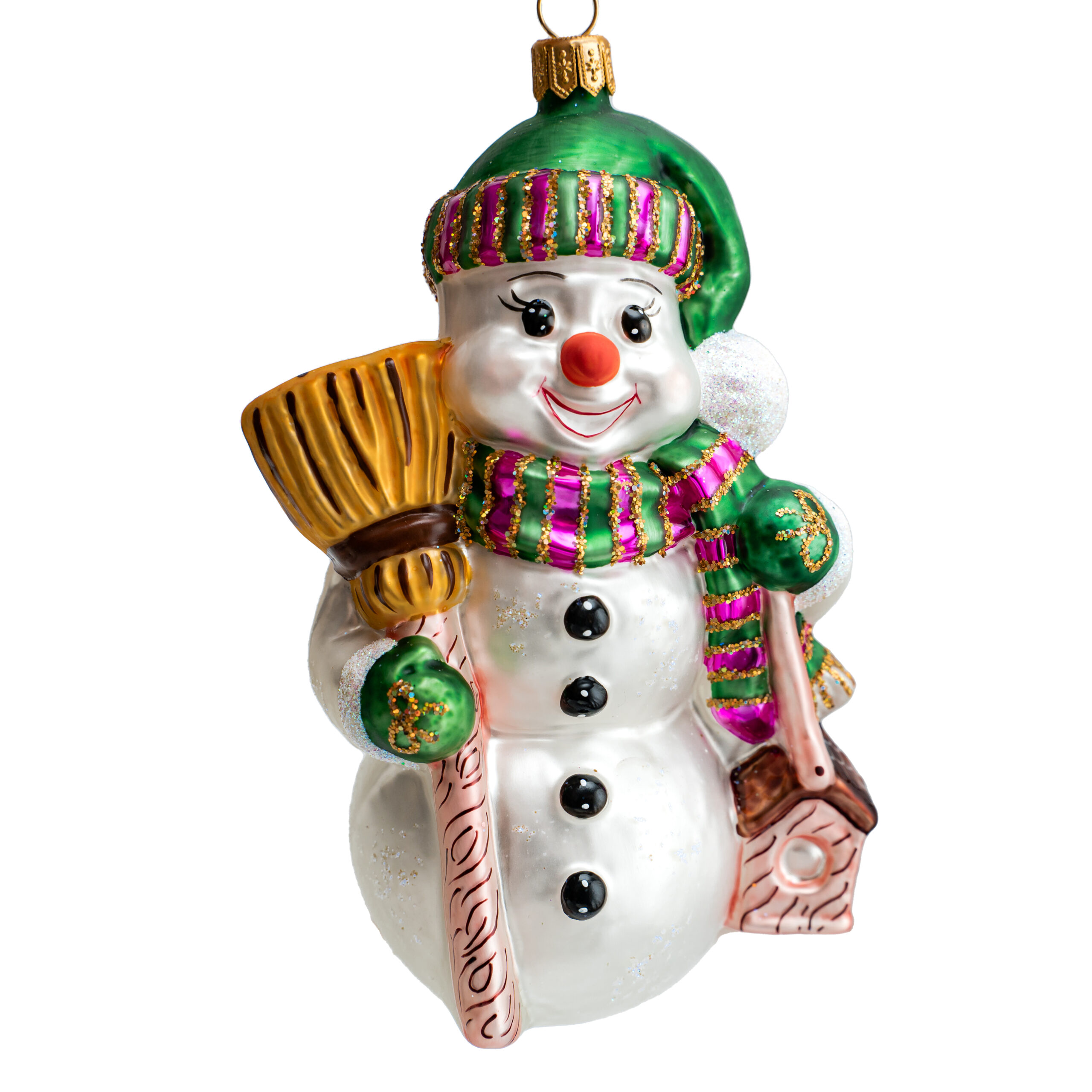 Ręcznie malowana bombka – Bałwanek z karmnikiem – Luxorna