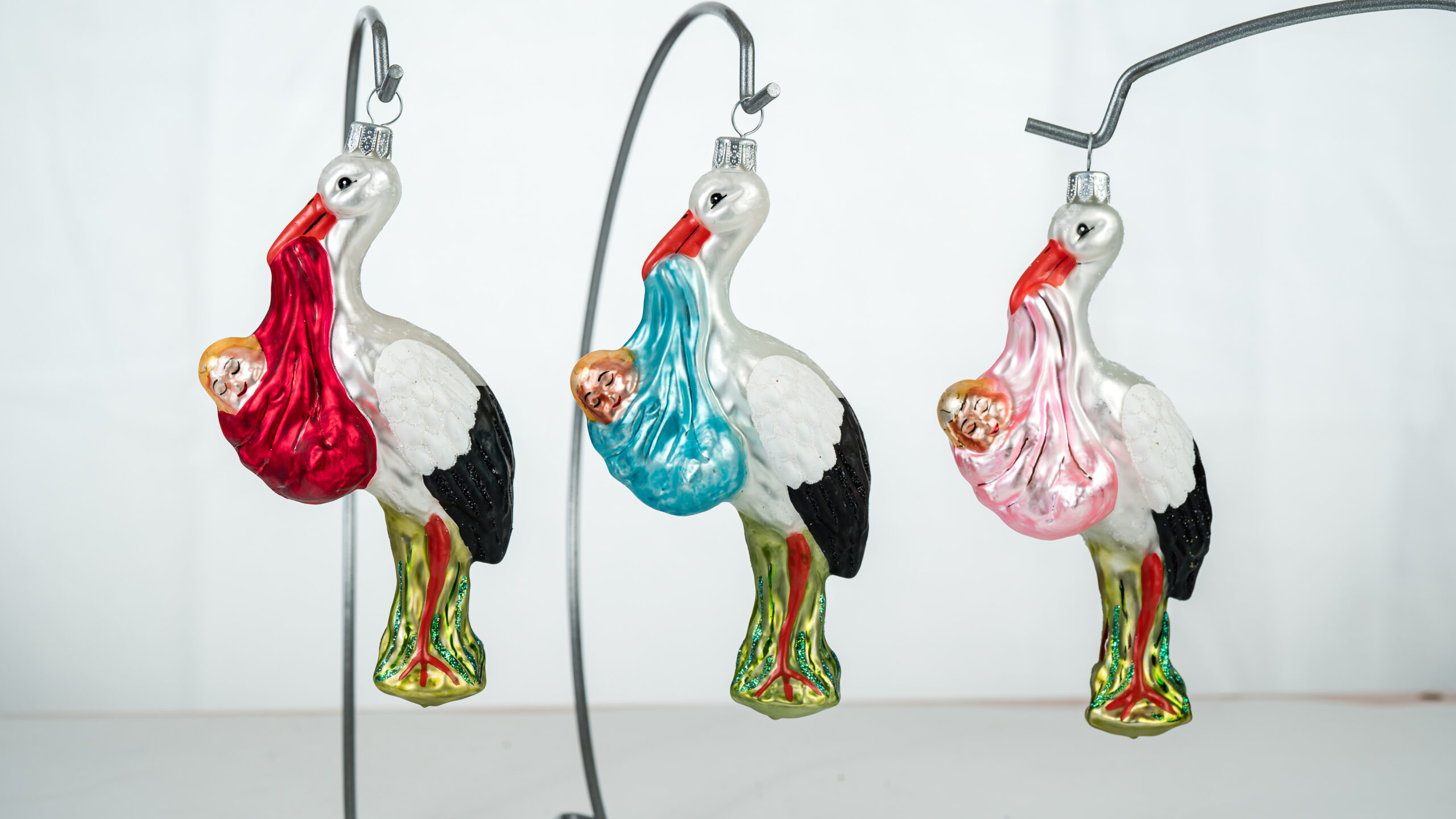 Christmas ornament Stork with a baby boy - Image 7